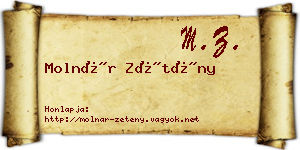 Molnár Zétény névjegykártya