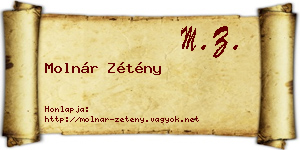 Molnár Zétény névjegykártya