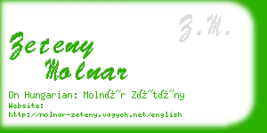 zeteny molnar business card